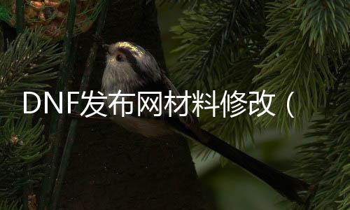 DNF发布网质料修改（dnf质料数量修改）